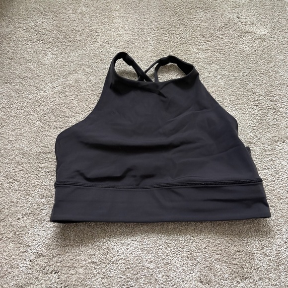 Lululemon Energy High-Neck Longline Tough Bra *Medium Support, B-D, Black 10 - Picture 5 of 8